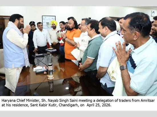 Haryana CM Saini invites Amritsar traders to expand business in Sonipat, assures full support