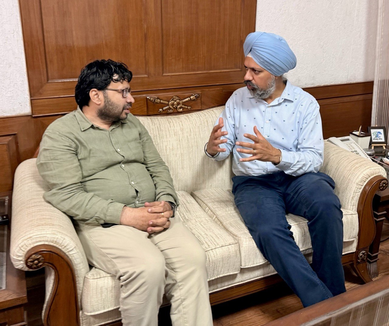 UK MP Tanmanjeet Singh Dhesi meets Punjab NRI Affairs Minister Ravjot Singh