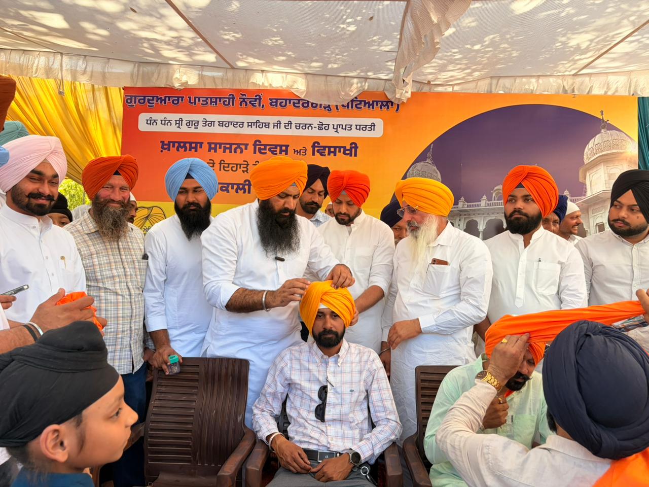 Youth Akali Dal (YAD) organised a  turban-tying camp and 'Dastar Langar' at Gurdwara Shri Guru Tegh Bahadur Sahib, Bahadurgarh, Patiala